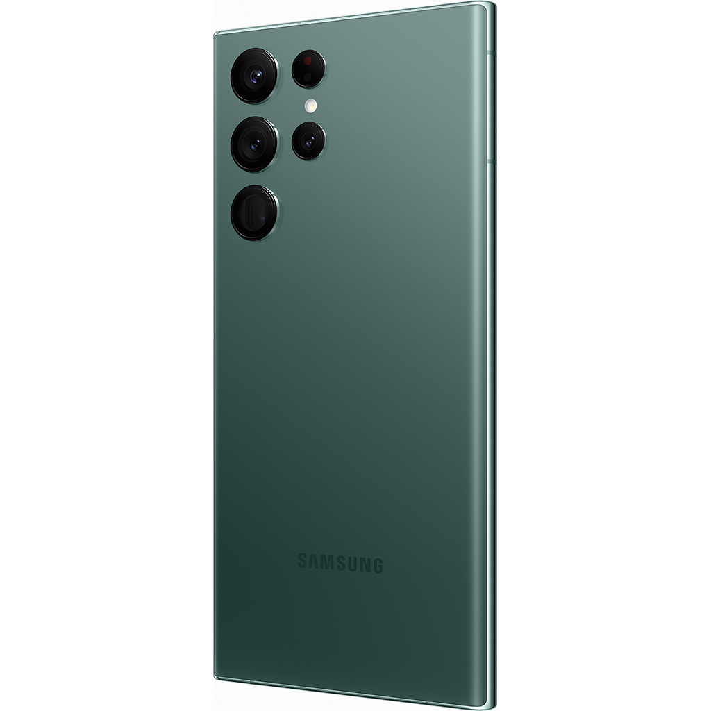 Điện thoại Samsung Galaxy S22 Ultra 5G 256GB Xanh lá mặt sau nghiêng trái