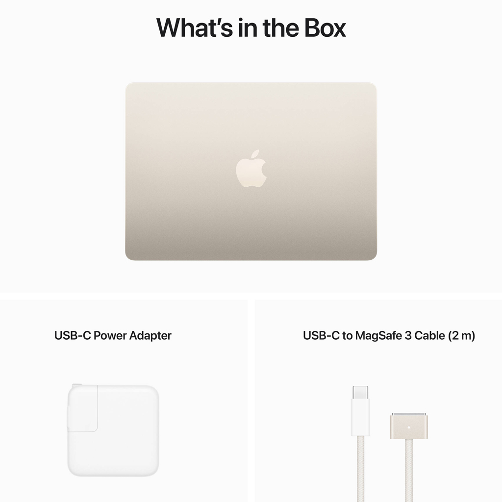 Laptop MacBook Air M2 2022 13.6 inch 512GB MLY23SA/A Trắng phụ kiện kèm