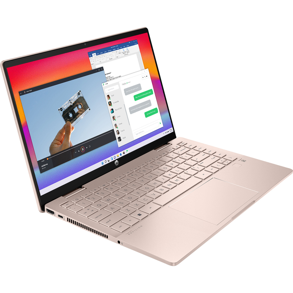 Laptop HP Pavilion X360 14-EK0055TU i7-1255U 6L293PA nghiêng phải