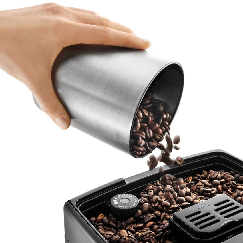 Máy pha cà phê Delonghi ECAM350.55.SB chứa hạt cà phê