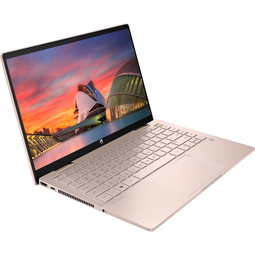 Laptop HP Pavilion X360 14-EK0133TU i5-1235U 7C0P7PA nghiêng phải