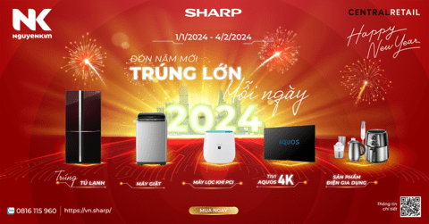 "Đón năm mới, trúng lớn mỗi ngày" - Chương trình Khuyến mãi Tết 2024 từ Sharp