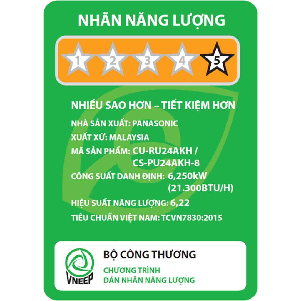 Máy lạnh Panasonic Inverter 2.5 HP CU/CS-PU24AKH-8