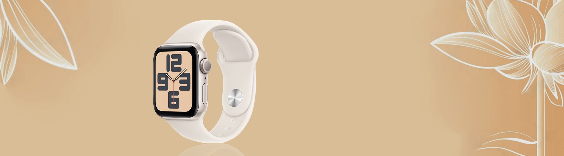 Apple Watch SE GPS 40mm Starlight Aluminium Case with Starlight Sport Band - M/L