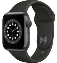 Apple Watch S6 GPS 40mm Vỏ nhôm Dây cao su Đen