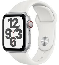 Apple Watch SE LTE 40mm Vỏ nhôm Dây cao su Trắng
