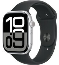 Apple Watch Series 10 GPS 46mm Silver Aluminium Case with Denim Sport Band - M/L