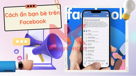 cách ẩn bạn bè trên Facebook cho điện thoại, máy tính