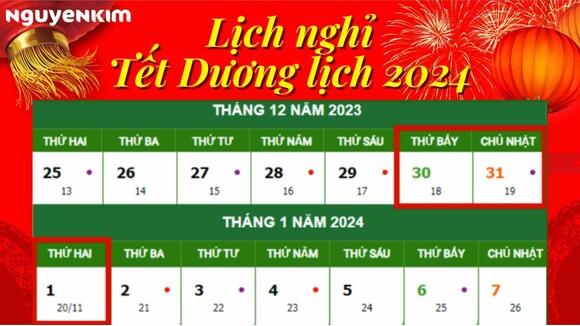 Tết Dương lịch 2024 được nghỉ mấy ngày? Lịch nghỉ Tết Dương lịch chính thức 2024