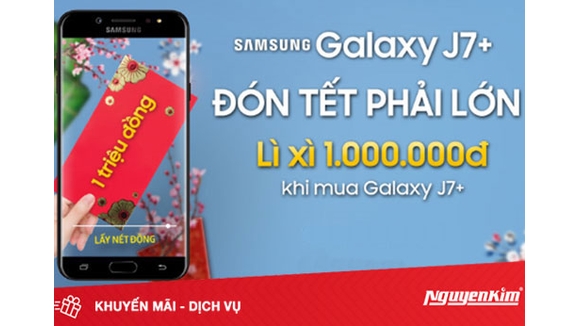 Lì xì 1 triệu khi mua Galaxy J7+ bằng mã ưu đãi trên quà tặng Galaxy