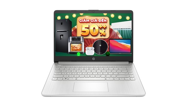 Laptop HP 14S-FQ1080AU R3-5300U (4K0Z7PA) mặt chính diện
