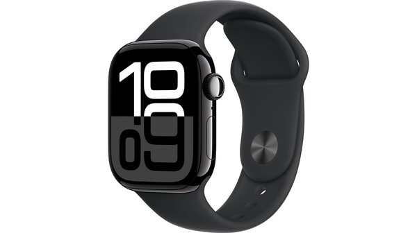 Apple Watch Series10 GPS 46mm Jet Black Aluminium Case with Black Sport Band S/M