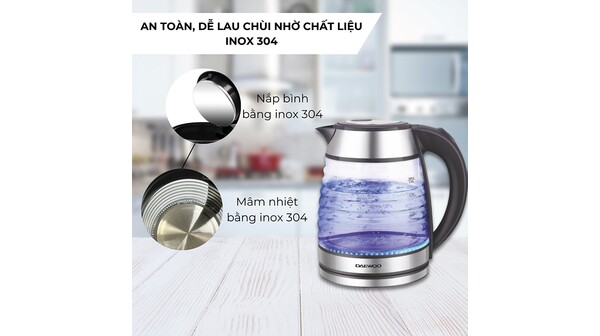Bình đun siêu tốc 1.7 lít Daewoo DWK-GL1803