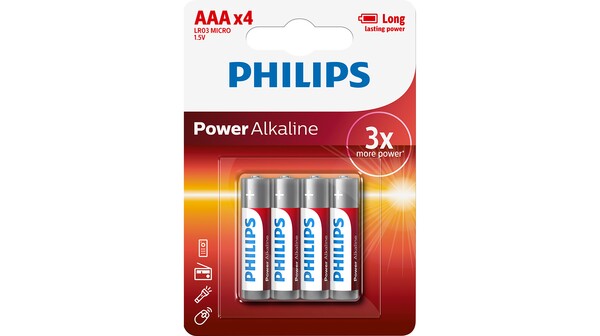Pin AAA 4 viên Alkaline Philips LR03P4B