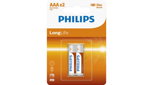 Pin AAA 2 viên Zinc Carbon Philips R03L2B
