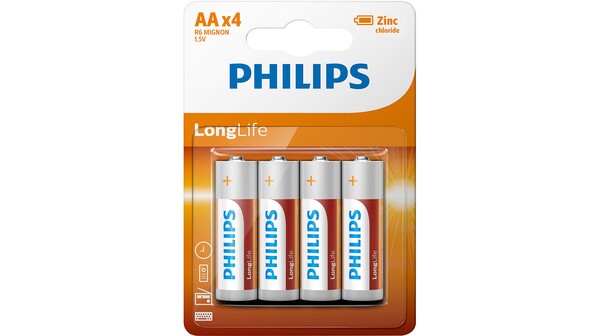 Pin AA 4 viên Zinc Carbon Philips R6L4B