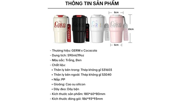 Bình giữ nhiệt Germ 590 ml GPS-2123VP-CCEB Đen