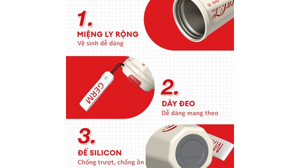 Bình giữ nhiệt Germ 390 ml GPS-2124VP-CCW Trắng