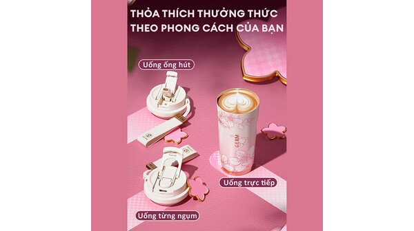 Bình giữ nhiệt Germ 500 ml GE-24SS-DB77 Hồng Trắng