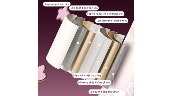 Bình giữ nhiệt Germ 500 ml GE-24SS-DB77 Hồng Trắng