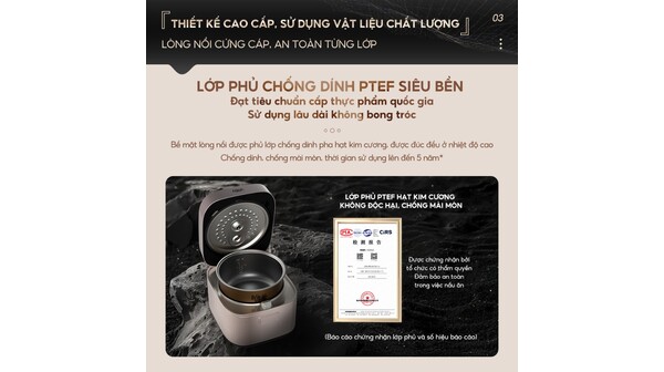 Nồi cơm điện tử Aqua 1.5 lít AQS-RBC401R(N)-VN