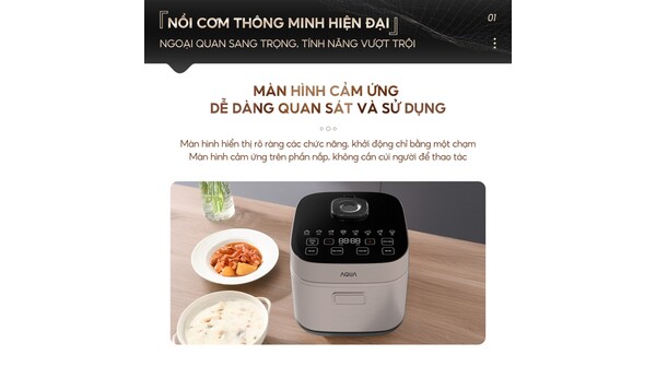 Nồi cơm điện tử Aqua 1.5 lít AQS-RBC401R(N)-VN