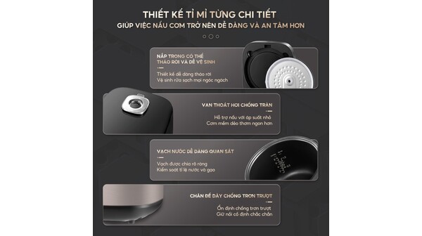 Nồi cơm điện tử Aqua 1.5 lít AQS-RBC401R(N)-VN