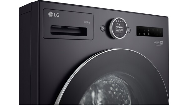 Máy giặt sấy LG AI DD™ 2.0 Inverter 15/8kg F2515RNTG Đen