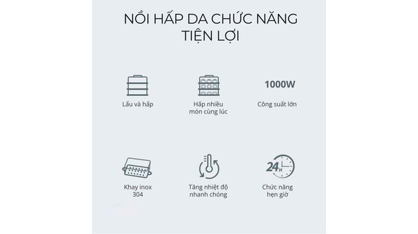 Nồi hấp thủy nhiệt đa năng Kachi MK382