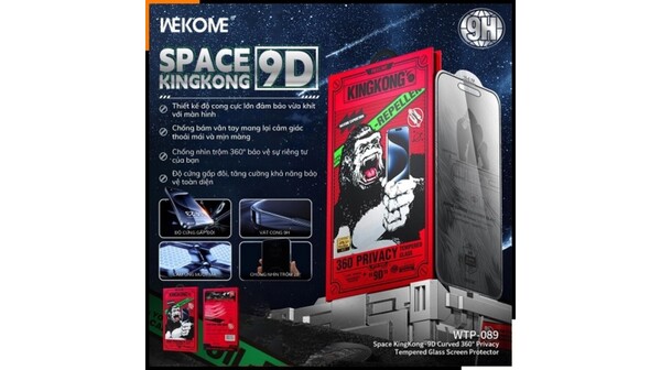 Miếng dán màn hình chống nhìn trộm tự dán Kingkong iPhone 17