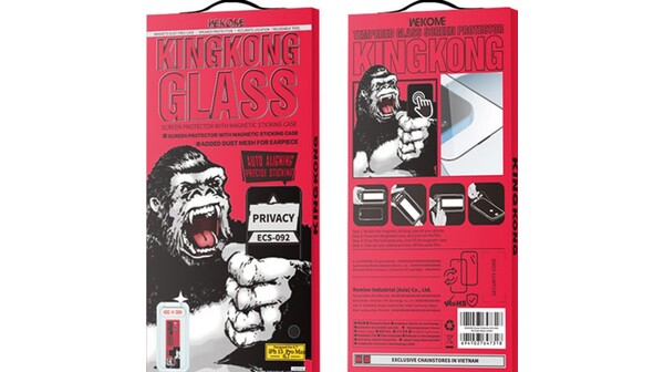 Miếng dán màn hình chống nhìn trộm tự dán Kingkong iPhone 17