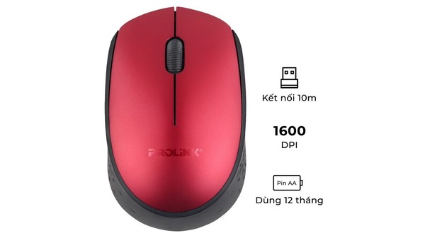 Chuột vi tính không dây Prolink PMW5008 Đỏ