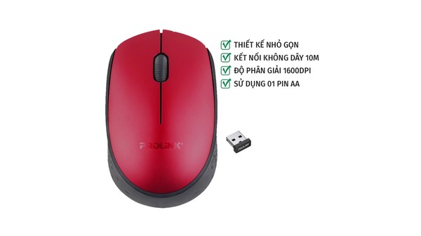 Chuột vi tính không dây Prolink PMW5008 Đỏ