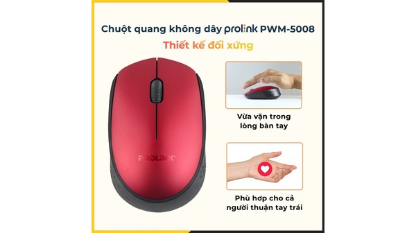Chuột vi tính không dây Prolink PMW5008 Đỏ
