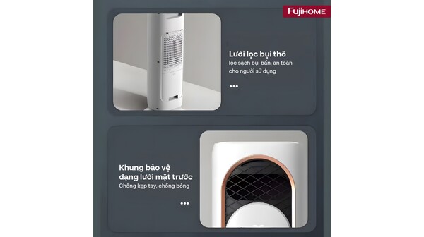 Quạt làm mát sưởi ấm và tạo ẩm 4 mùa Fujihome AC01-W/Y
