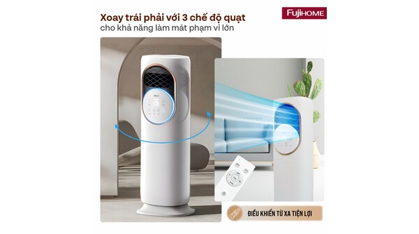 Quạt làm mát sưởi ấm và tạo ẩm 4 mùa Fujihome AC01-W/Y