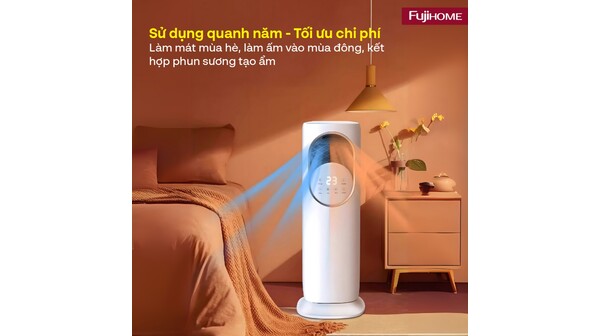 Quạt làm mát sưởi ấm và tạo ẩm 4 mùa Fujihome AC01-W/Y