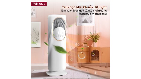 Quạt làm mát sưởi ấm và tạo ẩm 4 mùa Fujihome AC01-W/Y