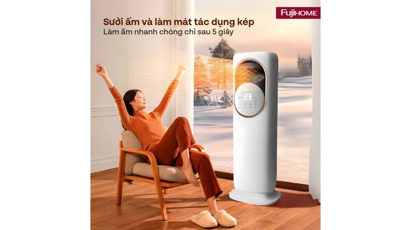 Quạt làm mát sưởi ấm và tạo ẩm 4 mùa Fujihome AC01-W/Y