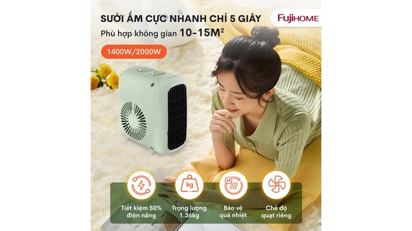 Quạt sưởi gốm mini FUJIHOME FH1200
