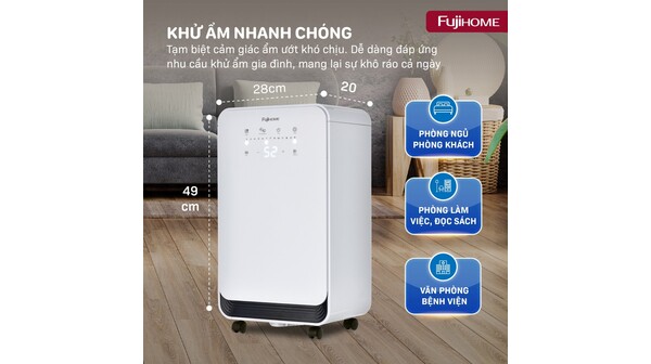 Máy hút ẩm Fujihome 12 lít DH12NEW
