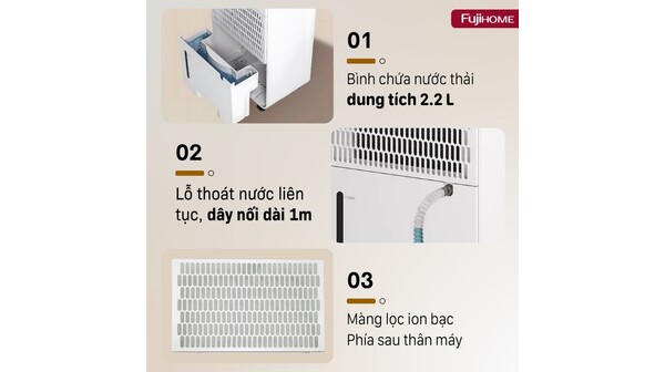 Máy hút ẩm Fujihome 12 lít DH12NEW