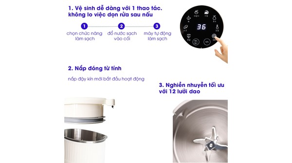 Máy làm sữa hạt đa năng Daewoo DWSM-1512