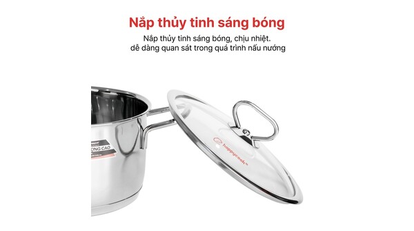Nồi inox 3 đáy Happy Cook Delux Plus 16cm N16-DLGP