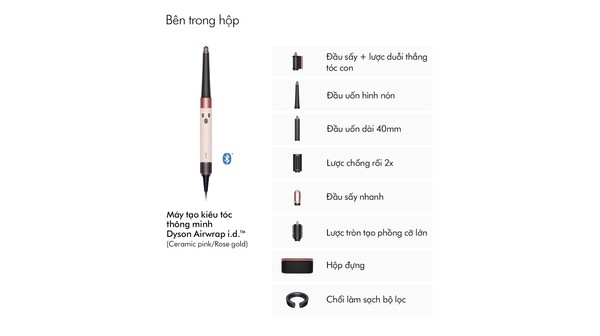 Máy tạo kiểu tóc Dyson Airwrap Straight+Wavy HS08 (Ceramic pink/Rose gold)