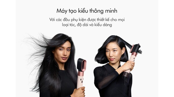 Máy tạo kiểu tóc Dyson Airwrap Straight+Wavy HS08 (Amber silk/Pink champagne)