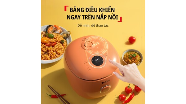 Nồi cơm điện tử mini Tefal 0.72 lít RK535TY0 Cam Đất