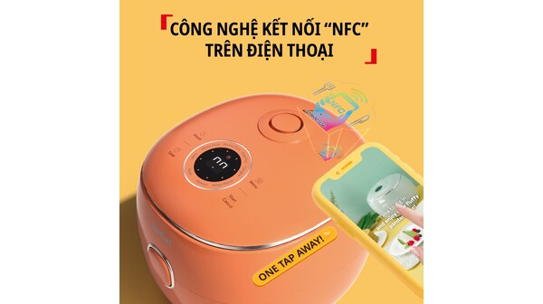 Nồi cơm điện tử mini Tefal 0.72 lít RK535TY0 Cam Đất