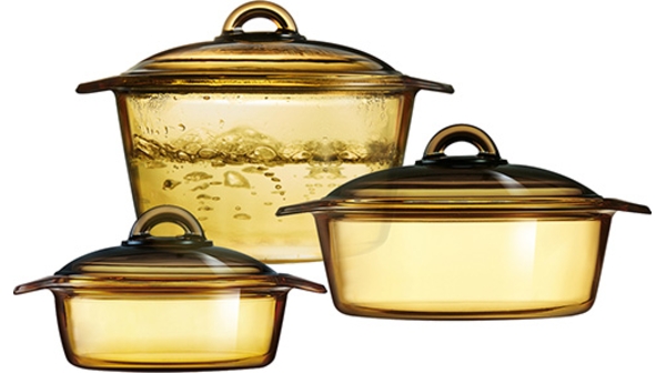 Bộ 3 nồi thủy tinh Luminarc Blooming Amberline bộ 3