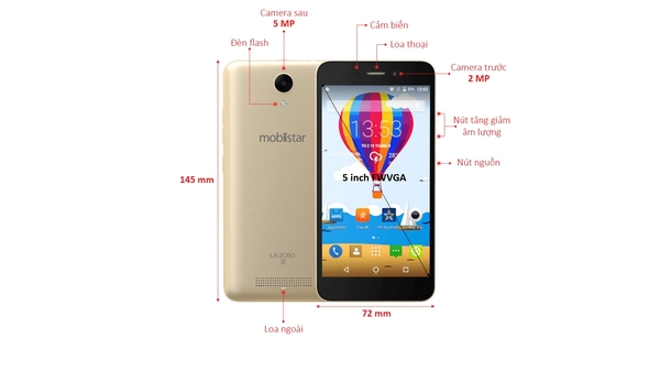 Điện thoại di động Mobiistar Lai Zoro 3 cảm ứng đa điểm mượt mà